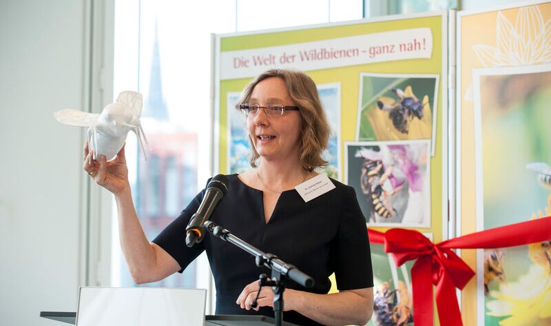 Dr. Corinna Hölzer hält einen Vortrag.