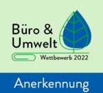 Wettbewerb „Büro & Umwelt“ 2022: Anerkennungslogo